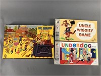 3pc Vtg Character Board Games w/ Underdog