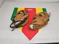 Baseball Mitts Set of 2 and Home Plate