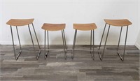 Group of 4 midcentury  modern style wood and