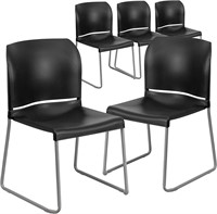 Hercules Contoured Chairs  Black  Set of 5