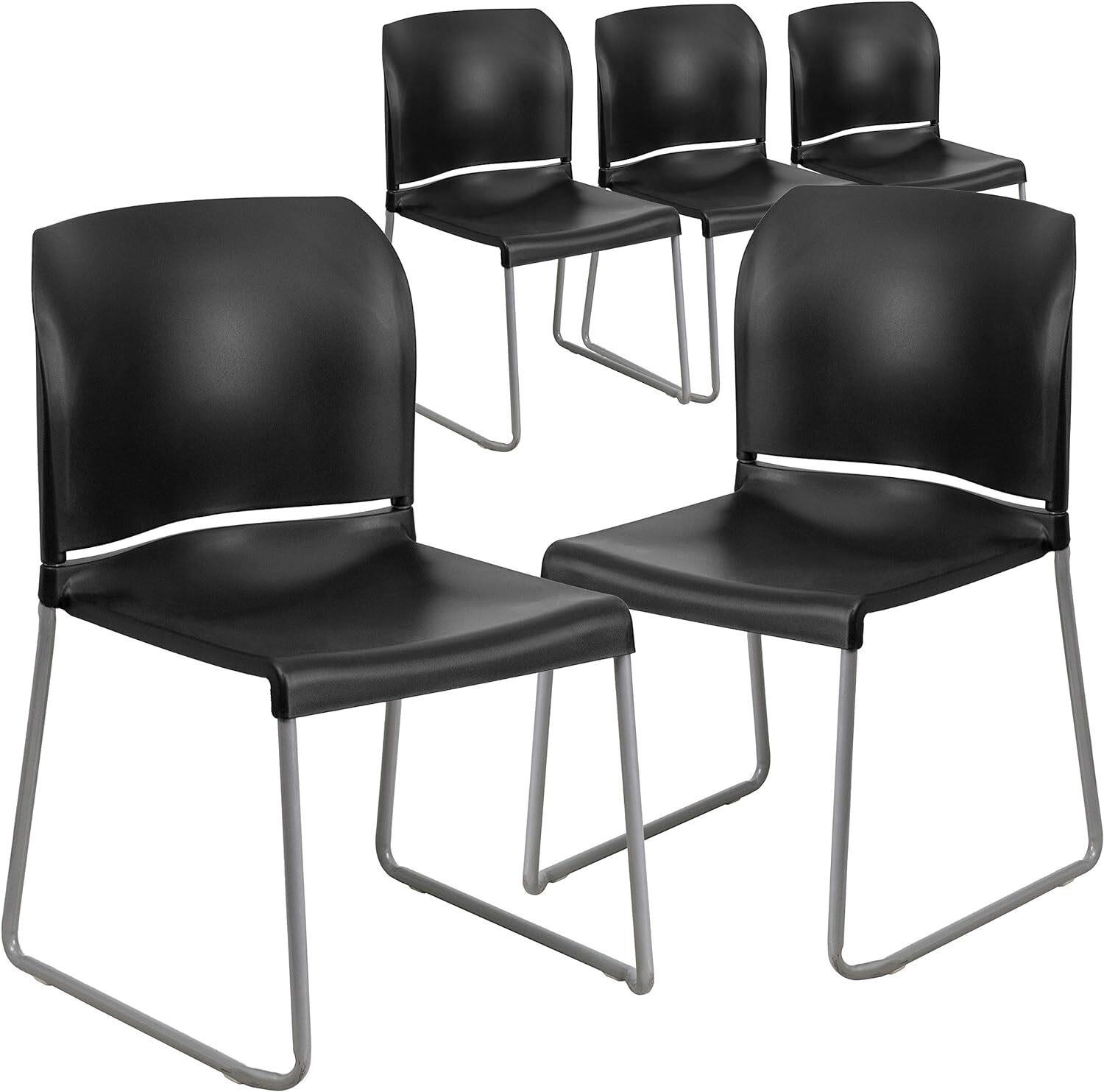 Hercules Contoured Chairs  Black  Set of 5