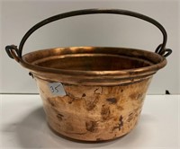 Copper Pot with Handle( 8"W x 4 1/2"H )