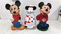 Lot of 3 vintage Mickey Mouse banks.