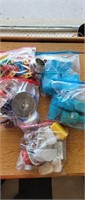 Lot of vintage kids kitchen dishes cookie cutters