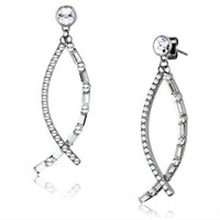 Pretty .52ct White Sapphire Fish Dangle Earrings