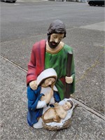 Large Blow Mold Holy Family Decoration