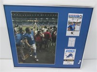 Lions framed and matted photo with 2009 game