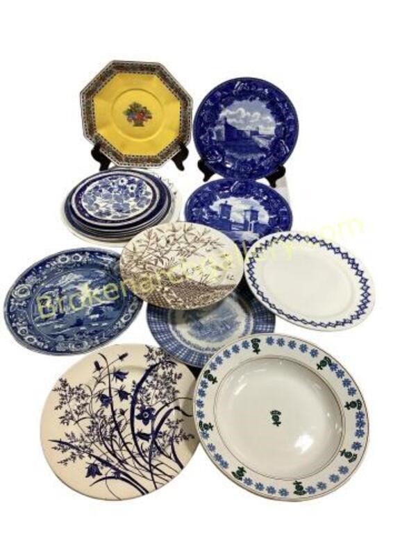 Group Assorted China and Ironstone Plates