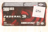 FULL BOX FEDERAL AMERICAN EAGLE 9 MM AMMO