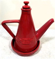 Longaberger pottery oil decanter w/ dripping dish
