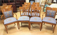 Set of 8 needlepoint French chairs