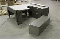 (2) Office Desks, (2) Overhead Cabinets & (2)
