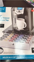 K-cup rolling drawer w/ glass top