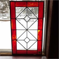 Red & Orange Stained Glass Window Hanging