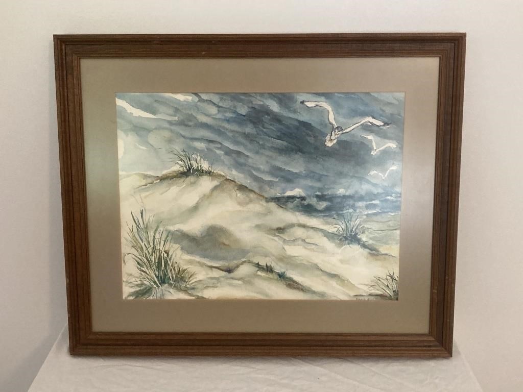 Shelley Stofflet signed Beach Watercolor