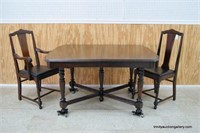 c.1930's Mahogany Dining Table & 2 Matching Chairs