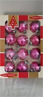 Vintage Mercury Glass Pink Xmas Ornaments