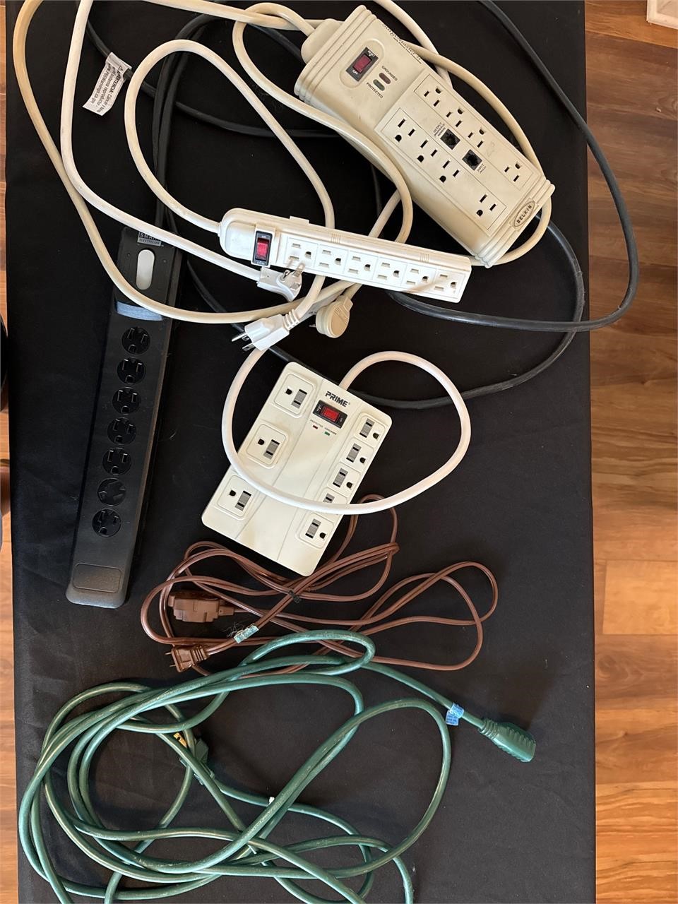 Misc extension cords, surge protectors, etc