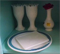 Assorted Milk Glass lot of Bowls and Vases