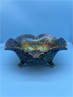 Fenton Footed Carnival Glass Bowl