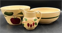 Watt Pottery Pitcher, Watt Bowl & Oven Ware Bowl