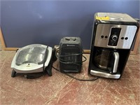 COFFEE MACHINE, GEORGE FOREMAN GRILL AND HEATER