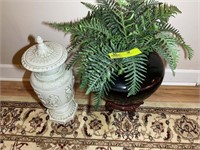 PLANT STAND WITH PLANT DECORATIVE VASE