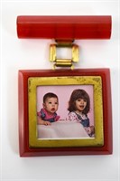 Vintage Cherry Bakelite Picture Frame Pin Brooch