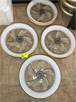 GROUP OF 4 FAN  AND LIGHT 22IN DIAMETER