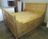 Oak King Size Captains Sleigh Bed
