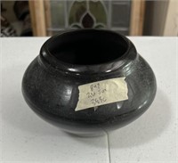 Black Onyx Style Pottery Bowl