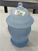 Frosted Blue Candy Jar