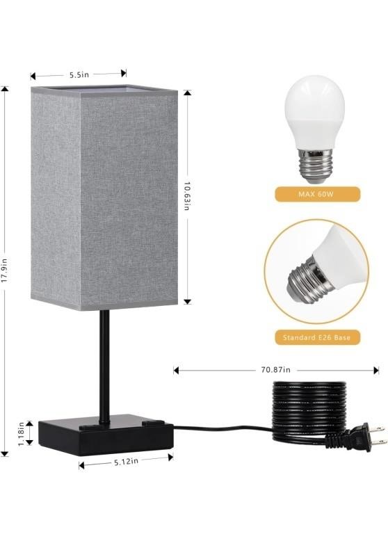 ( New ) Grey Minimalist Nightstand Lamps Touch