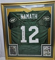 Joe Namath Signed Framed Jersey 35x44 PSA