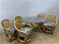 6 Pc. Rattan Table & Chair Set