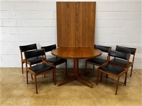 7 Pc. Mid Century Danish Table & Chair Set