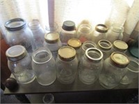 Several old canning jars