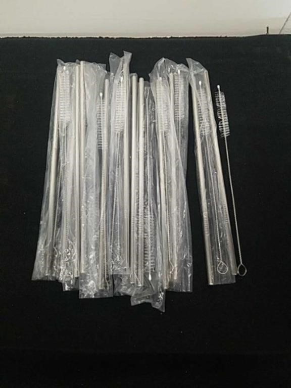 Metal straws with cleaners