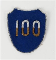 WWII US 100TH DIVISION THEATER MADE BULLION PATCH
