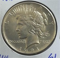 1921 Peace High Relief Dollar MS