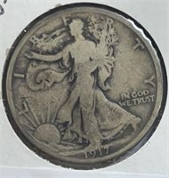 1917S Walking Liberty Half Dollar REV VG+