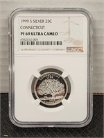 1999 s ngc pf69 silver Connecticut quarter