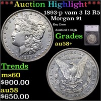 *Highlight* 1893-p vam 3 I3 R5 Morgan $1 Graded au