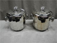 Two MCM Silver Plate Ice Buckets