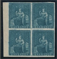 BARBADOS #2 BLOCK OF 4 MINT FINE H/NH