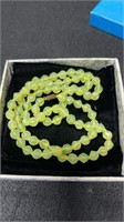 Vintage Uranium Glass Beaded Necklace 30"