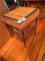 Wire Frame Bamboo Stool