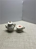 Lefton china pair tea cup & pot