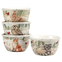 Winter's Walk Multi-Colored Earthenware Bowls