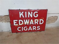 LG DOUBLE SIDED PORCELAIN KING EDWARD CIGAR SIGN